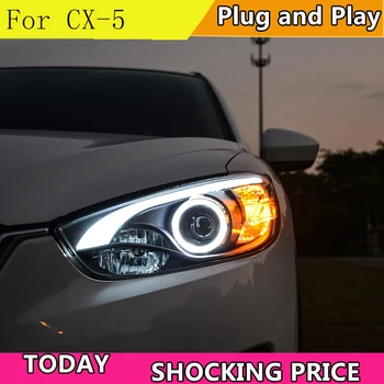 Auto Styling pre Mazda CX-5 Svetlomety 2011-CX5 LED Reflektor DRL Bi Xenon Šošovky, Vysoká Nízka Lúč Parkovanie Hmlové Svietidlo