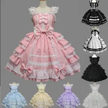 6 Typov Dievča Šaty Princezná Popoluška Halloween Viktoriánskej Gothic Lolita Šaty Cosplay Kostým Vrstvený Ženy Strany Slúžky Šaty