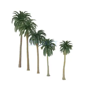 10pcs Zelená Model Kokosové Palmy 1/100 11 cm 1/75 13cm 1/65 16 cm