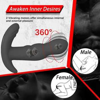 360 Stupňové Otáčanie Análny Plug Silikónový Vibrátor Mužskej Prostaty Masér Zadok Plug Riti Upozorňuje G-Spot Stimulovať Sexuálnu Hračku, Pre Mužov