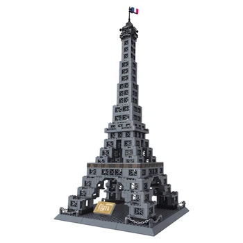 978pcs Slávny Architektúry Eiffelova Veža v Paríži Stavebný kameň Tehla Hračka 8015