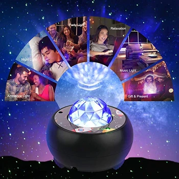 Farebné Čítanie Hviezdne Nebo Galaxy Projektor svetlo Blueteeth Hlasové Ovládanie Hudobného Prehrávača LED Nočné Svetlo Valentína Premietacie