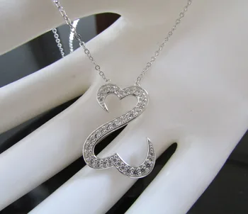 NOVÉ Autentické 925 sterling silver otvorené srdce micro pave srdce šípku cz strieborný náhrdelník