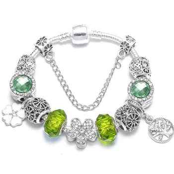 Luxusné Crystal Korálky Kúzlo Náramok So Životom Stromu Prívesok Fit Pôvodné Jemné Náramok Pre Ženy Manželka Narodeniny Šperky Darček