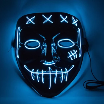 Halloween LED Maska Vymazať Masky Voľbách Mascara Kostým Party DJ Svetla Do Masky Svietiť V Tme Teroru Maska