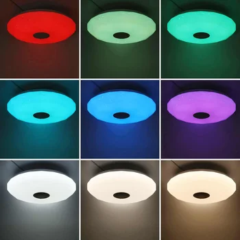 200W WiFi Moderné RGB LED Stropné Svietidlá bluetooth Reproduktor Lampa Domov Spálňa Diaľkové Ovládanie Stmievateľné Smart Svetlo S google