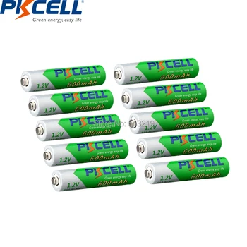 10PCS PKCELL AAA batérie 600mah 1.2 v NI-MH AAA nabíjateľné batérie Nízke samovybíjanie aaa baterky, hračky kontakty batérie