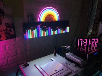 Nový Príchod AS128 Plné Farby RGB Hudobné Spektrum Displej KTV Fáze LED Rytmus Lampa 64 Režim DIY Kit Zábavné Cool Hračka