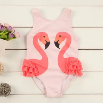 Nové Baby Dievčatá Plavky Cartoon Swan Plavky Deti, Dievčatá Plaviek Pláži Outwear New Horúce Predaj 1-6Y