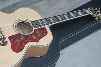 Čína gitara pôvodné vlastné nové prírodné farby j 200 Akustické Elektrickú gitaru s puzdrom s EQ Nasávanie 8pai