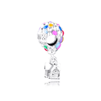 Farebné teplovzdušný Balón Prívesok pre Kúzlo Náramok Rodinné Puto Okrúhle Korálky Pre Šperky, Takže Fashion, DIY Kralen Charms