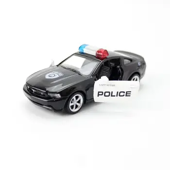 1:43 Mierka Diecast Toy Model Auta Ford Mustang GT Super Polícia Vzdelávacie Zber Vytiahnuť Späť Dvere Openable Darček Pre Deti