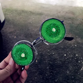 Creative móde kolo melón slnečné okuliare štúdio špecializované dámske vtipné okuliare ručné okuliare s box NX