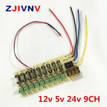 12V DC napájanie, distribúcia 9-pásmový PCB dosky svorkovnica pre prepínanie napájania elektrickej energie súčasné zapojenie LED spínač 9CH