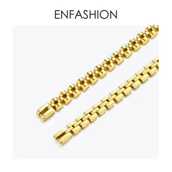ENFASHION Punk Watchband Náramky Pre Ženy Nehrdzavejúcej Ocele Zlatej Farby, Remienok na ruku Bangles 2020 Módne Šperky Priateľov Darčeky B2165