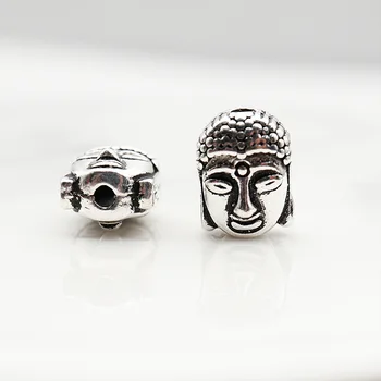 925 Silver Tibetskej Šakjamúni Korálky Mincový Striebro Budhizmu Budhu Korálky DIY Náramok Korálky Šperky Zistenia