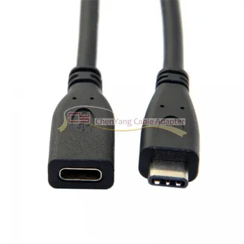 2M 1M 0,6 M 0,2 M USB-C, USB 3.1 Typ C Mužov a Žien Rozšírenie Dátový Kábel pre Mobilný Telefón & Mac book & Tablet Čierna