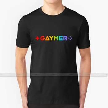 Gaymer T Shirt Vlastný Dizajn Bavlny Pre Mužov, Ženy T-Shirt Letné Topy Hrdosti Lgbt Homosexuálov Dúhový Hráč Video Herný Ovládač Tlačidlo D