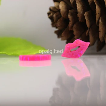 (3ks/lot)8*15 mm Láska opal hot pink Bozk na pery tvar syntetický opál pery strane otvor pre náhrdelník s dopravou zadarmo na predaj online