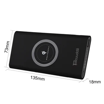 Qi Bezdrôtovú Nabíjačku 10000mAh Prenosné USB Power Bank Bezdrôtové Nabíjanie Pad pre iPhone X 8 Plus pre Samsung S6 S7 S8 PowerBank