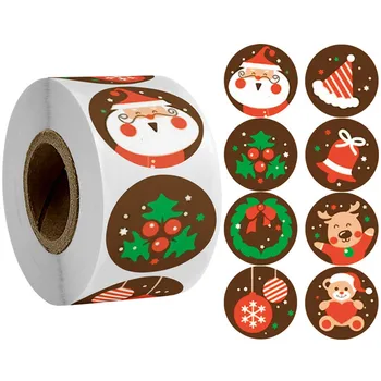 500pcs Vianočné Cukrovinky Balenie Darčekové Krabice Nálepky Dragee Cupcake Box Cookie Kraft Papier, Nálepky, Čokoláda Svadobné Balenie