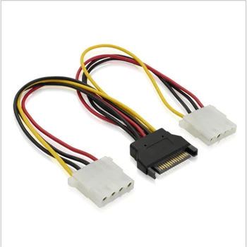 Vysoká Kvalita 10pcs/Veľa SATA Muž Prevedený 2 Rozhrania IDE napájací kábel SATA 15p Switch Muž IDE 4pin Žena Konverziu káblov