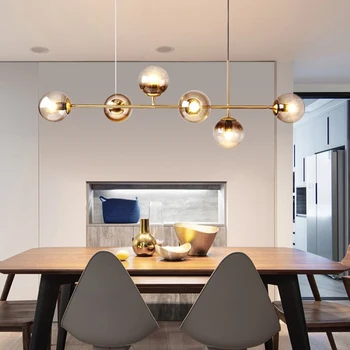 Nordic dizajnér gold black Luxusné prívesok svetlá obývacia izba dekorácie Dymu Šedá Sklo prívesok lampa spálňa svietidlá