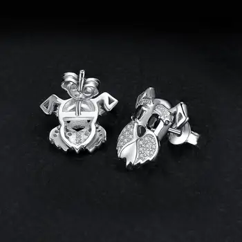 Fúzač Psa Originálne Čierna Spinelovou Stud Náušnice 925 Sterling Silver Šperky Pre Ženy Gem Kórejský Náušnice, Módne Šperky 2021