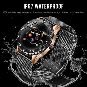 LIGE Módne Nový Oceľový smart hodinky mužov Fitness tracker Nepremokavé sport Pre iPhone kože smartwatch Srdcovej frekvencie, krvného tlaku