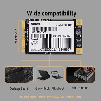 KingSpec vysoká kvalita vnútorného msata 64GB 128 gb kapacitou 256 GB 512 gb diskom msata SSD s cache pre ultrabook Tablet Sata III 6Gbps pevný disk