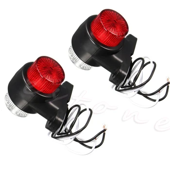 2x 8 LED Červené a Biele Bočné Obrysové Svetlo Lampy vozidiel prípojného vozidla, Karavanu 10-30V 1XCF