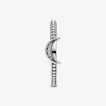 2020 Nové Zimné 925 Sterling Silver Ring Polmesiacom Korálkové Krúžok Žien Zapojenie Výročie Šperky