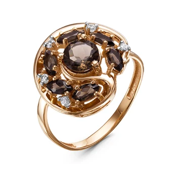 585 zlatý prsteň s kamienkami: Rauch Topaz, dámske prstene, módne šperky, žena.