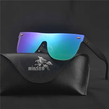MINCL/ unisex veľký kus šošovky, slnečné okuliare mužov bez obrúčok kovov v pohode mužov odtiene pre ženy zrkadlo zelená modrá 2017 uv400 lxl