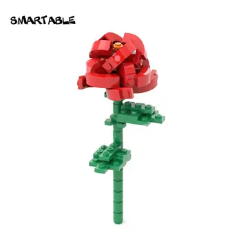Smartable Rose Stavebné Bloky MOC Časti Tehla Hračky Na Valentína, Deň Učiteľov Darček Kompatibilné Hlavné Značky 2ks/veľa