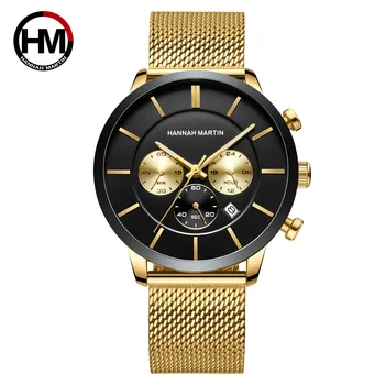 AnkeStore Nový, Originálny Dizajn pánske hodinky top značky luxusné dátum kalendár gold Black Quartz Športu Podnikania Náramkové hodinky relogio
