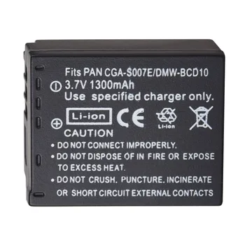 Nabíjateľná Batéria 1300mAh CGA-S007 CGR-S007E Pre Panasonic Lumix DMC TZ1 TZ2 TZ3 TZ4 TZ5 TZ50 TZ15 CGR-S007E Fotoaparát Batérie