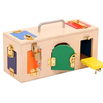 Montessori Hračky Zámok Box Zmyslové Hračky Praktické Výtvarné Aktivity, Vzdelávacie Drevené Hračky Pre Deti Juguetes Montessori A1164H