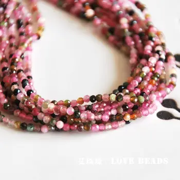 Prírodné multi color ružový turmalín 7.5 palcový/19 cm 3mm4mm5mm tvárou osiva korálky šperky čo DIY pre ženy