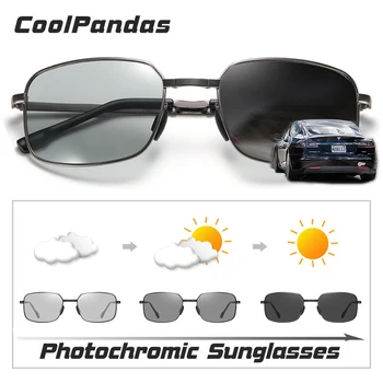 2020 Photochromic slnečné Okuliare Mužov Polarizované Jazdy Chameleon Okuliare, Skladací Rám Muž Slnečné Okuliare Obdĺžnik Oculos masculino
