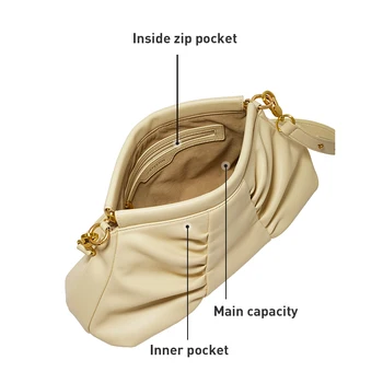 LA FESTIN Dizajnér Cloud Taška 2020 Módne Kožené dámske Taška Retro Ramenný Messenger Taška