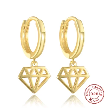 WANYME Trendy Tvorivé Geometrické Visí Stud Náušnice pre Ženy Originálne 925 Sterling Silver Duté kórejský Šperky Darček