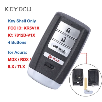 Keyecu 4 Tlačidlá Nahradenie Smart Remote Tlačidlo púzdro pre Acura MDX RDX ILX TLX-2019, FCC: KR5V1X, 7812D-V1X