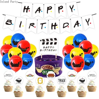 1SET Priateľov Tv Show Témy Happy Birthday Banner Narodeninovej Party Dekorácie Balóny Tortu Vňaťou Happy Birthday Garland Vlajky