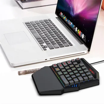 Prenosné Jednou Rukou Mechanical Gaming Keyboard 6400 DPI myš RGB Podsvietenie Mini Herné Klávesnice Herný ovládač pre PC, telefón, Hráč