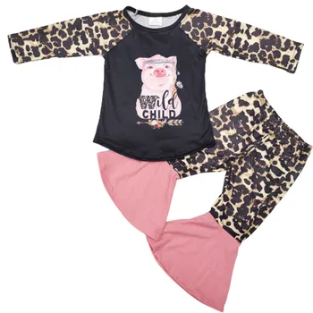 Krásne ružové ošípaných vzor deti oblečenie leopard tlač nastaviť dievčatká nosenie