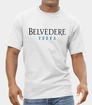 Belvedere Vodka Nápoje Logo T Shirt Mužov Tričko Tlač Spoločnosťou Epson