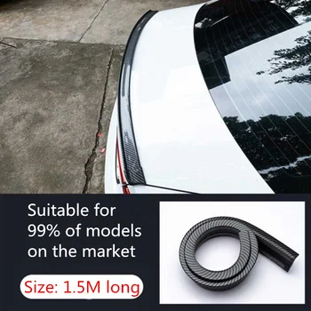 Univerzálny Spojler 1,5 M Auto-Styling 5D Uhlíkových Vlákien Spoilery DIY Prerobit Spojler Pre Ford Kuga, Focus Fiesta Ecosport Mondeo Uniknúť