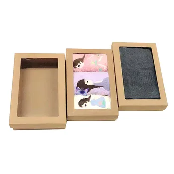 10pcs Vianočný Darčekový Krabice S Clear PVC Okien Svadobné Baby Sprcha Kraft Papier, Obaly Boxy Tortu Candy Displej Boxy