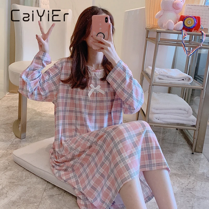 CAIYIER Ženy, O-Krku Odev Dievčat Roztomilý Dlhý Rukáv Voľné Bežné Sleepwear Zimné Módne Dámy Cartoon Loungwear Pyžamá Obrázok 0